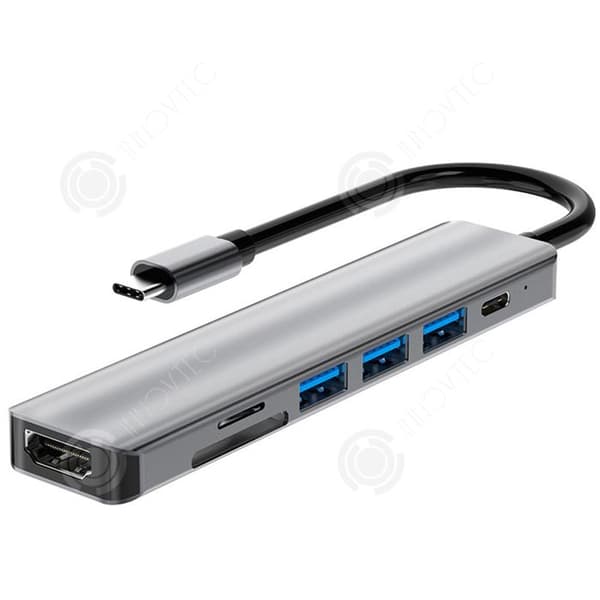 INN Station förklaring Port USB 3.0 7 i 1 Snabbladdning PD Plats för dubbla SD/TF-kort 4K HD Material i aluminiumlegering