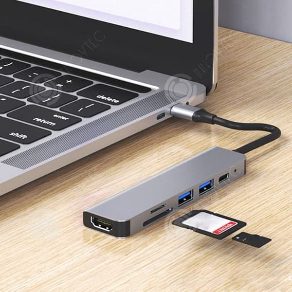 INN Station för värd USB 3.0 6 i 1 HDMI 4K PD-laddning Högkvalitativa chip Multifunktionell databehandling