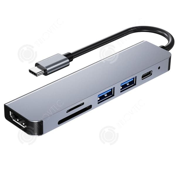 INN Station för värd USB 3.0 6 i 1 HDMI 4K PD-laddning Högkvalitativa chip Multifunktionell databehandling