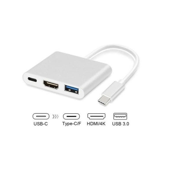 3-Port USB-C Hub MacLean MCTV-840 Sølvfarvet