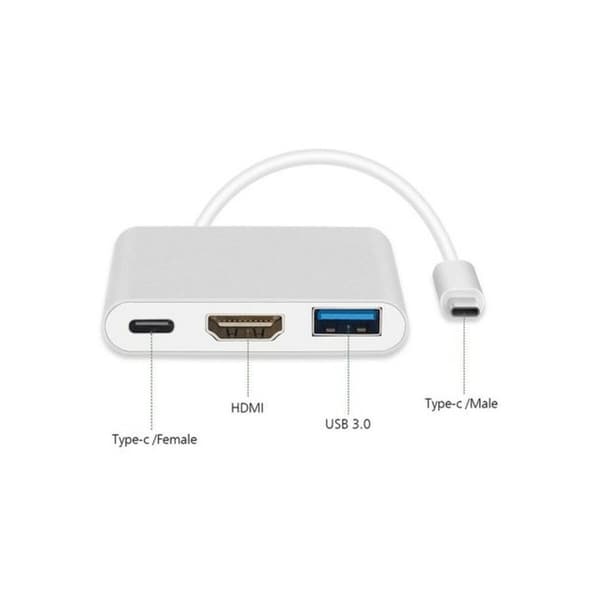3-Port USB-C Hub MacLean MCTV-840 Sølvfarvet