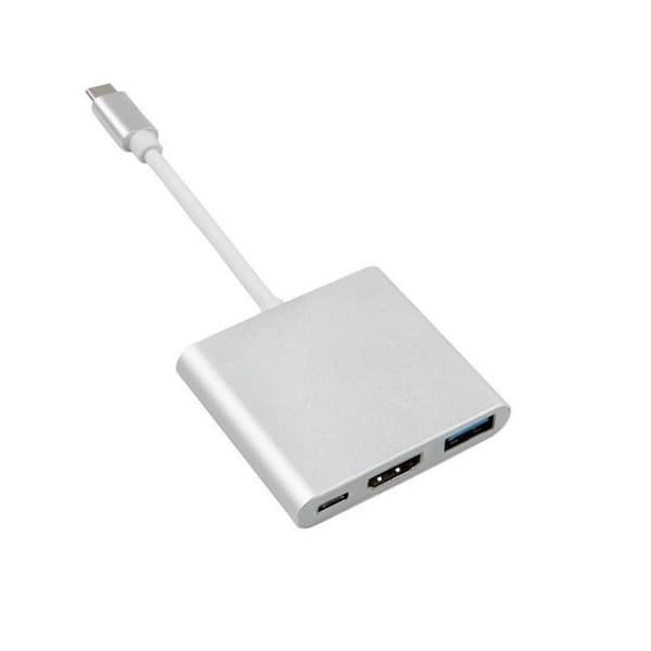 3-Port USB-C Hub MacLean MCTV-840 Sølvfarvet Sølv