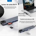 Miniatyrbild 3 av 4: INN USB 3.0 Type-C 8-i-1 Hub Station RJ45 1000M HDMI 4K Snabbladdning PD 100W SD TF Läsfunktion Adapter