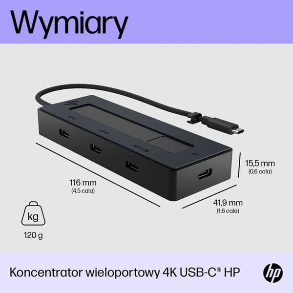 USB Hub HP 6G843AA Sort