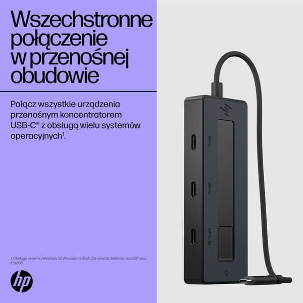 USB Hub HP 6G843AA Sort