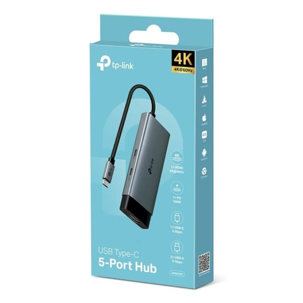 USB-Kaapeli TP-Link UH5020C 100 W Musta Harmaa