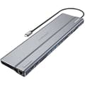 Miniatyrbild 2 av 2: MEDIACOM USB-C Typ-C hub med 2 HDMI + LAN GigaBit + Kortläsare + 2 USB 3.1 + VGA + 2 USB 2.0 i Aluminium