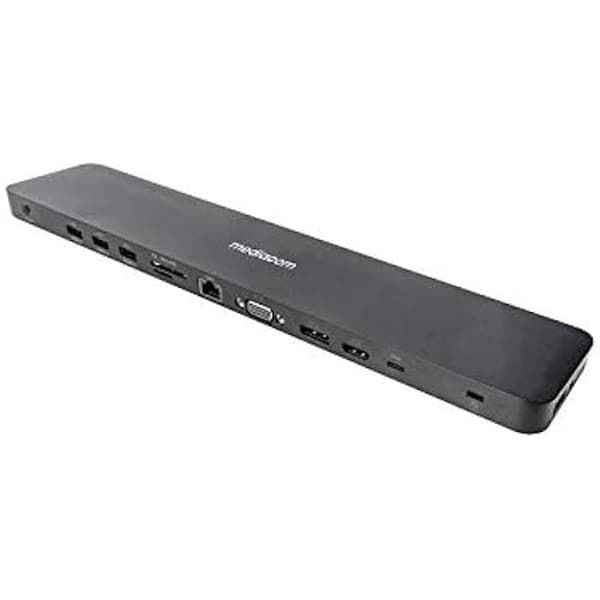USB 3.0 MEDIACOM PRO-dockningsstation för bärbar dator - HDMI, DisplayPort, VGA, Ethernet 1000, Ljud