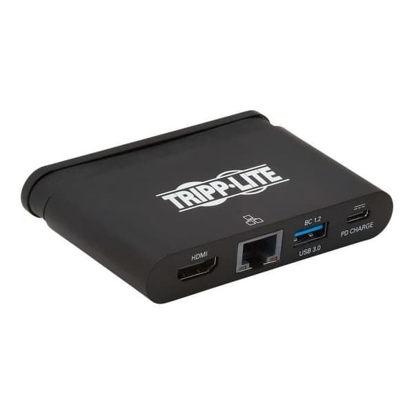 Dockningsstation - Tripp Lite - Tripp Lite 4K USB C Dockningsstation Adapter Converter med HDMI Gigabit Ethernet Hub Svart