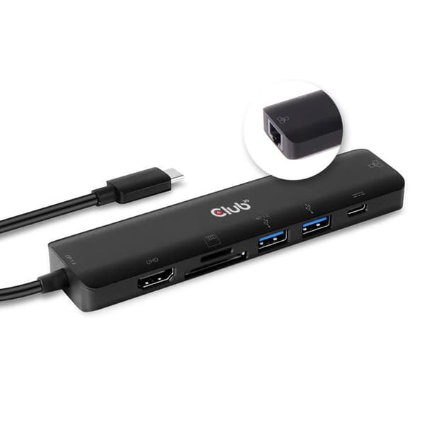 USB Type C-hub - Club 3D - CSV-1592 - 7 i 1 - HDMI 4K60Hz - 2 portar USB Type A/Type C PD