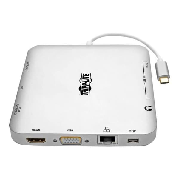 Dockningsstation - Tripp Lite - Tripp Lite USB C Laptop Dockningsstation med mDP, HDMI, VGA, GbE, 4K 30 Hz, Thunderbolt 3 - USB-A