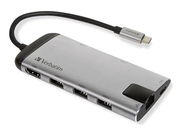 Dockningsstation - VERBATIM - USB-C - HDMI - GigE - Svart - Bärbara datorer