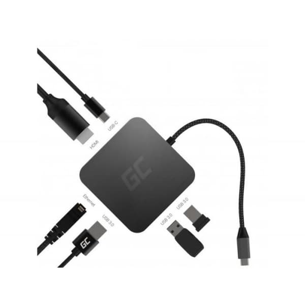 Green Cell 6 i 1 USB-C Adapter HUB Dockningsstation
