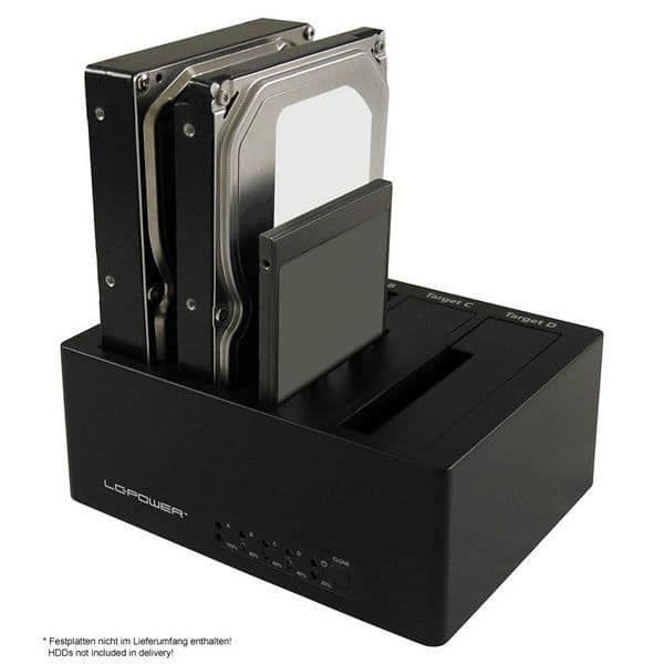 Extern hårddisk - LC-Power - LC-DOCK-U3-4B - USB 3.0 Type-A - 5 Gbit/s - Svart