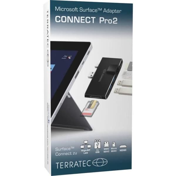 USB-C dockningsstation - TERRATEC - 310539 - Adapter för Microsoft Surface Pro - HDMI - Ethernet - USB 3