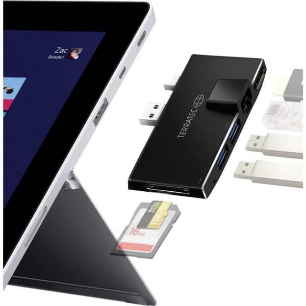 USB-C dockningsstation - TERRATEC - 310539 - Adapter för Microsoft Surface Pro - HDMI - Ethernet - USB 3