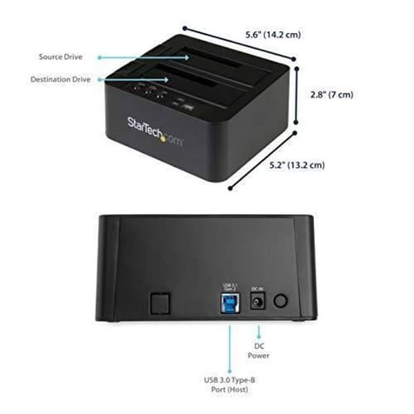 StarTech.com USB 3.1 (10 Gb/s) duplicering - Fristående - Dockningsstation för hårddisk - För 2,5" eller 3,5" SATA HDD/SSD (SDOCK2U31