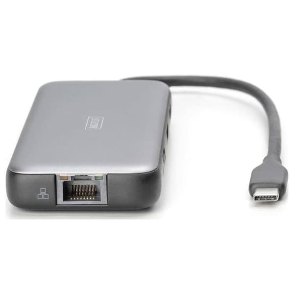 Digitus USB-C® Dockningsstation DA-70915 med laddningsfunktion, integrerad kortläsare, M.2 SSD-plats, strömförsörjning