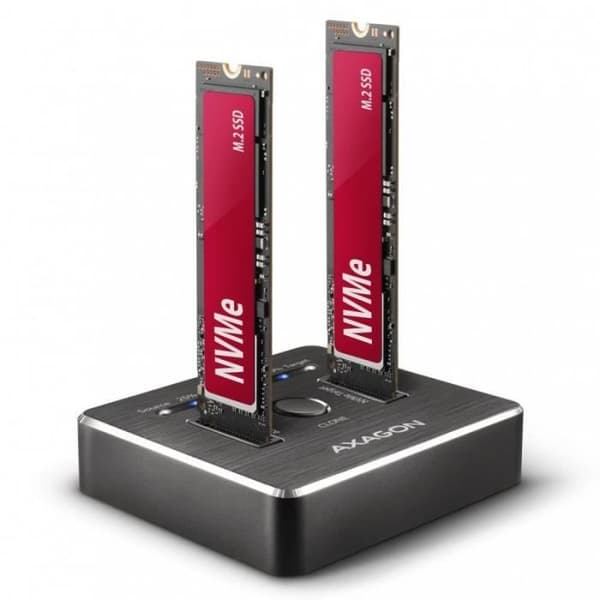 AXAGON-kompatibel ADSA-M2C NVMe Clone Dual SSD Dock Station - 8595247906496