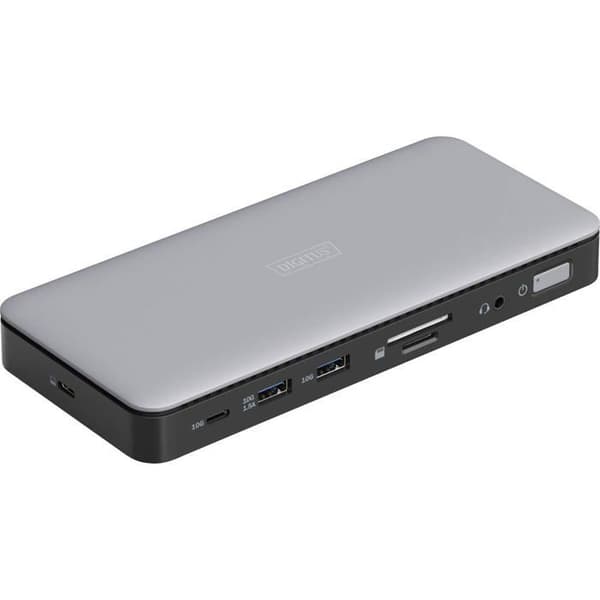 Digitus USB-C® dockningsstation DA-70917 med laddningsfunktion, integrerad kortläsare, M.2 SSD-plats, kompatibel