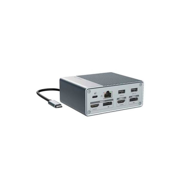 USB-C-docka - HYPER - HDG212B - 100W strömförsörjning - USB 3.2 Gen 2 - Silver