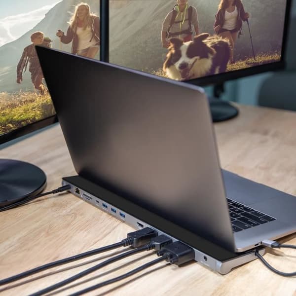 Triple Display USB-C dockningsstation - J5CREATE - JCD543 - 2x HDMI-portar - 5x USB-portar - Grå