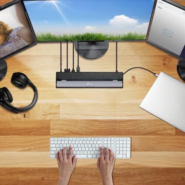 Triple Display USB-C dockningsstation - J5CREATE - JCD543 - 2x HDMI-portar - 5x USB-portar - Grå