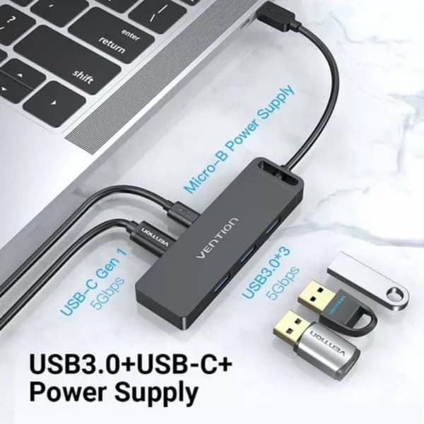 USB-HUB Vention TGTBB Svart