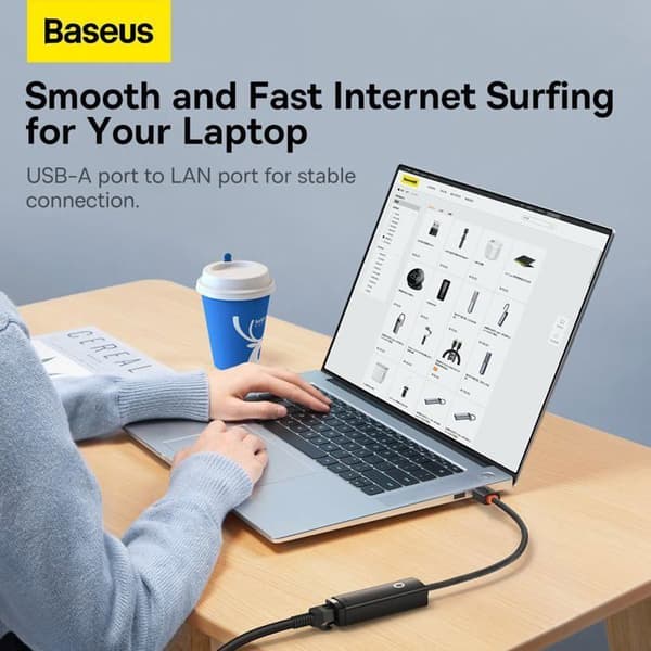 USB-A till RJ45 LAN-portadapter 100Mbps-Svart-WKQX000001
