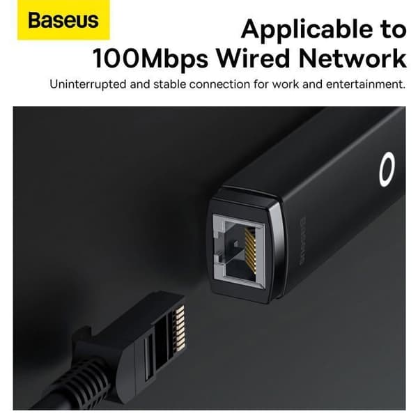 USB-A till RJ45 LAN-portadapter 100Mbps-Svart-WKQX000001