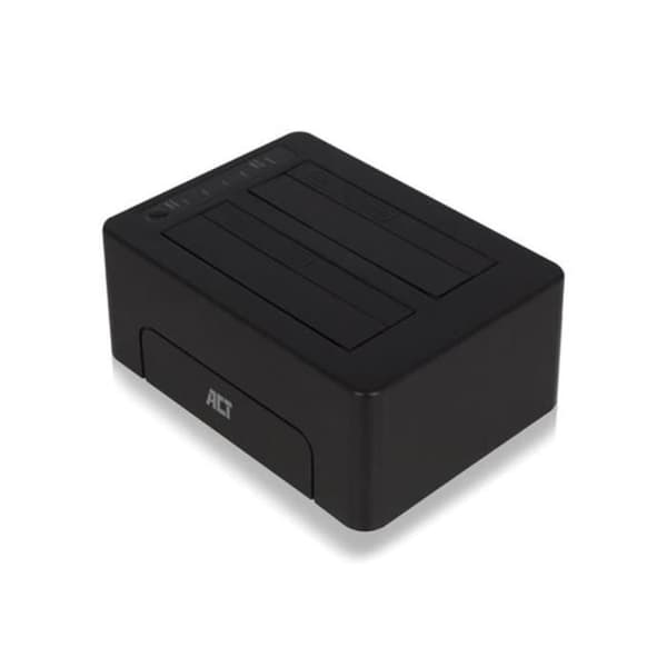 ACT Dual SATA hårddisk dockningsstation USB 3.2 Gen1 till 2,5" och 3,5"