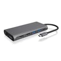 Miniatyrbild 1 av 4: ICY BOX USB-C Dockningsstation med 2 HDMI-portar, 1 DisplayPort 1.4, 100 W strömförsörjning, 4 USB-portar, Läsare av