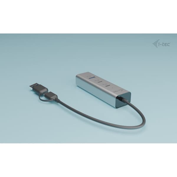 USB-HUB i-Tec CAHUBMETAL2A2CPD Silvrig