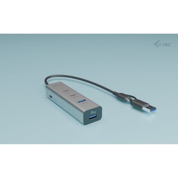 USB-HUB i-Tec CAHUBMETAL2A2CPD Silvrig