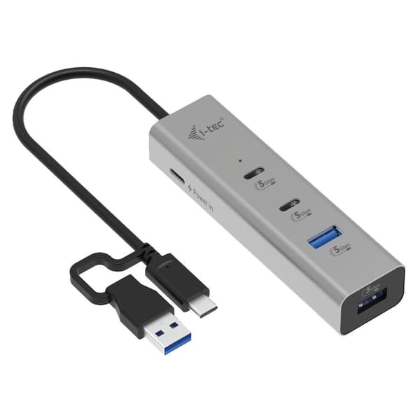 USB-HUB i-Tec CAHUBMETAL2A2CPD Silvrig