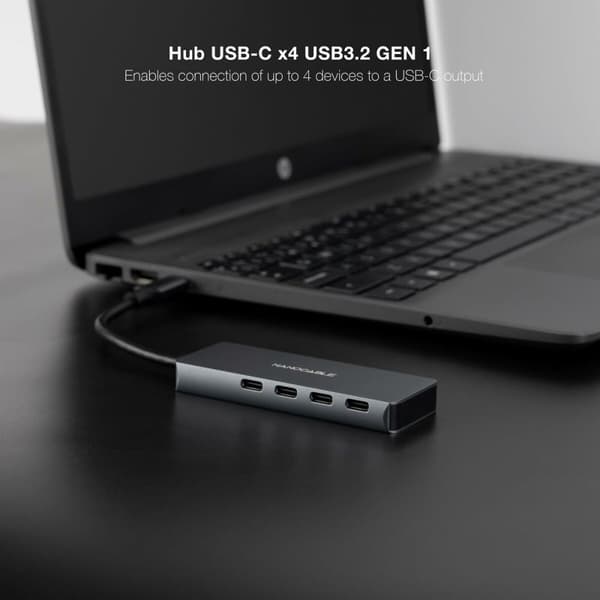 USB-HUB NANOCABLE 10.16.4504 Grå