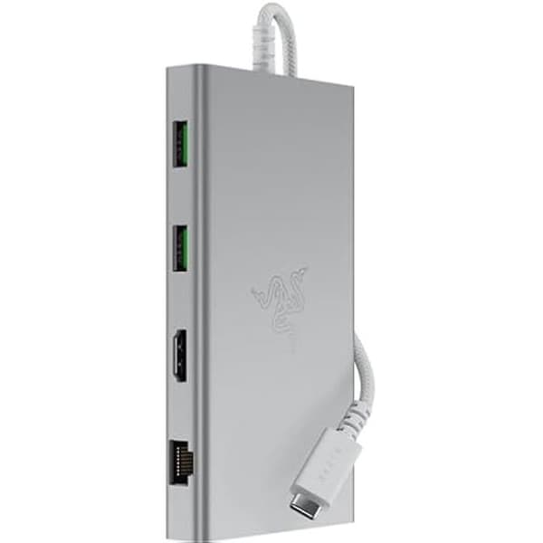 Razer USB-C dockningsstation - 11 portar med HDMI, Gigabit Ethernet, 3,5 mm ljudport, USB-A och -C, kompatibel med Windows och