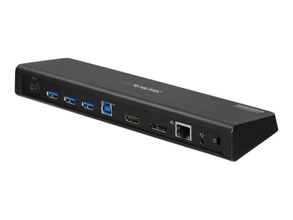 USB 3.0 dockningsstation - STARTECH.COM - DisplayPort 4K - 2 videoutgångar HDMI/DP - GbE-port - Svart