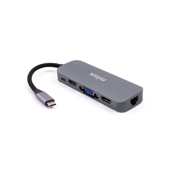NILOX DOCKINGSSTATION TYP C A 3X USB 3.0 1X HDMI 1X VGA 1X TYP C 1