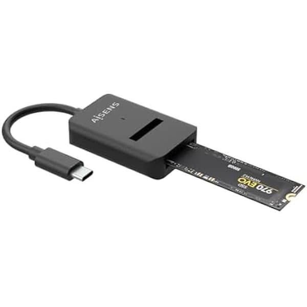 AISENS - ASUC-M2D011-BK - USB-C Dock M.2 (NGFF) Asuc-M2D011-Bk SATA/NVMe A USB3.1 Gen2, svart