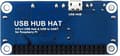 Miniatyrbilde 4 av 5: USB HUB HAT med 4 porter for Raspberry Pi Zero/A+/B/B+/2/3 – Støtter USB-A og seriell feilsøking via USB til UART