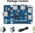 Miniatyrbillede 6 af 6: Waveshare USB 3.2 Gen1 HUB HAT til Raspberry Pi 4 med 4x USB 3.2 Gen1-porte op til 5 Gbps