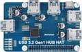 Miniatyrbillede 1 af 6: Waveshare USB 3.2 Gen1 HUB HAT til Raspberry Pi 4 med 4x USB 3.2 Gen1-porte op til 5 Gbps