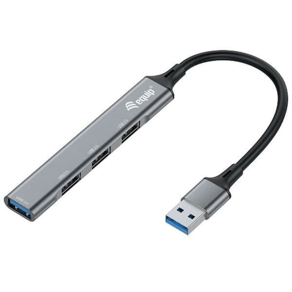 USB HUB 4 Portar Equip 12896007101 Aluminium