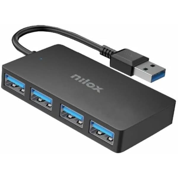 USB Hub Nilox NXHUB403 Sort