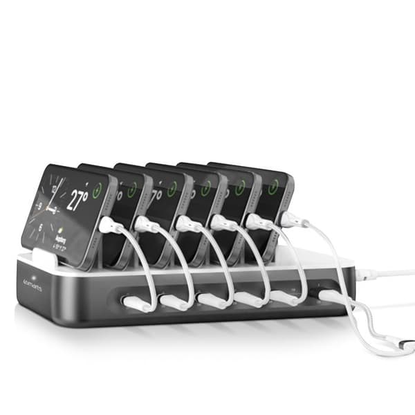 Laddstation 100W Multiport 5 USB-C + USB och 6 kablar ingår 4smarts Grå