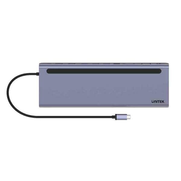 UNITEK USB 3.1 Gen1 typ C dockingstation 3 portar USB 3.0 - RJ45 - 2x HDMI - VGA - SD-kort - Ljud - PD 100W