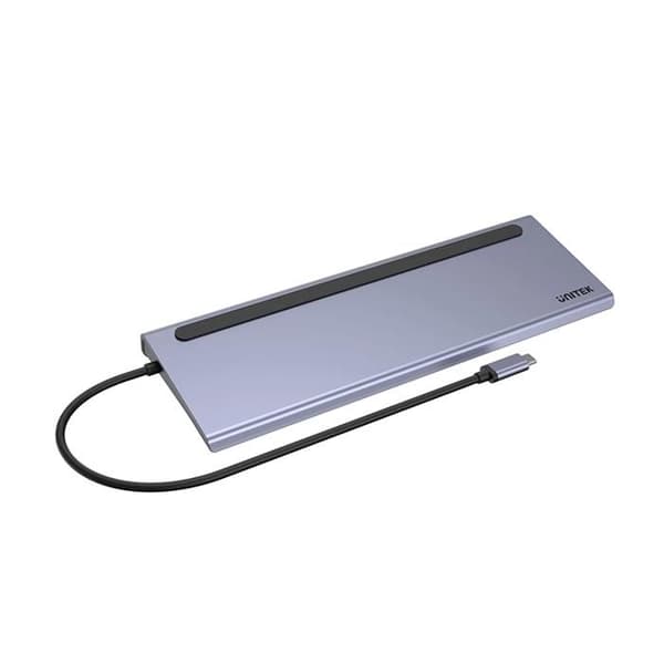 UNITEK USB 3.1 Gen1 typ C dockingstation 3 portar USB 3.0 - RJ45 - 2x HDMI - VGA - SD-kort - Ljud - PD 100W