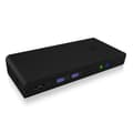 Miniatyrbild 1 av 4: ICY BOX USB 3.0 &amp; USB-C dockningsstation med 2 HDMI, 6-vägs USB-hubb, LAN, ljud, med stativ, svart