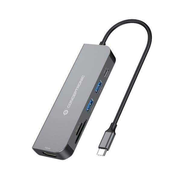 USB-HUB-C Conceptronic DONN02G Aluminium (1 antal)